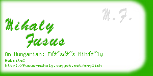 mihaly fusus business card